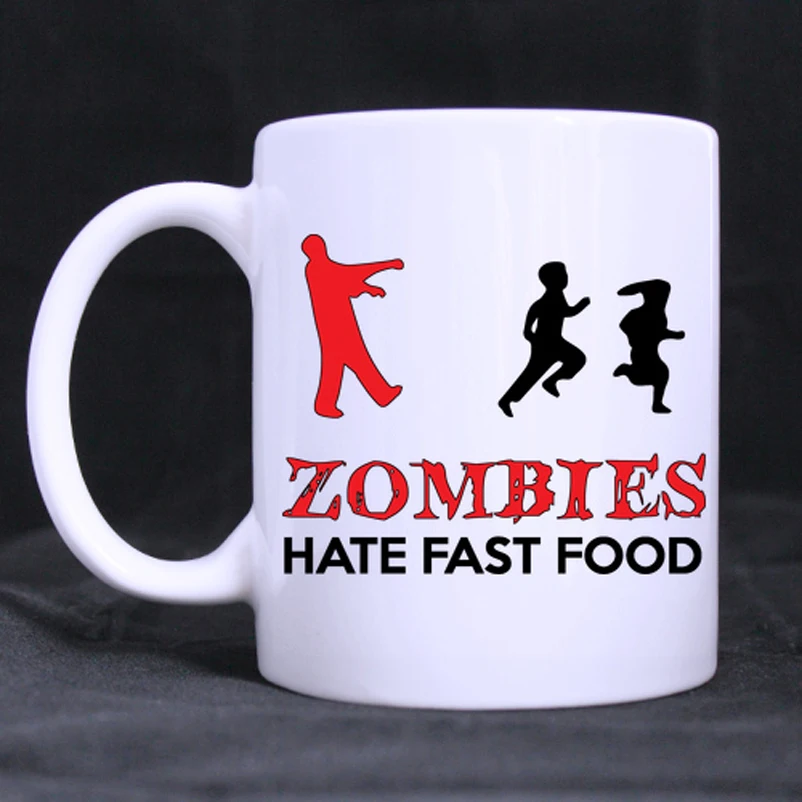 Zombies hate фаст-фуд индивидуальный дизайн пивная кофейная кружка белые чашки кружки