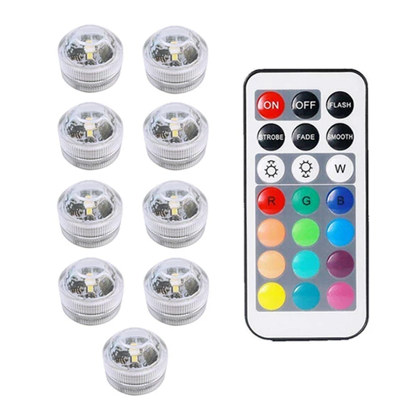 9 lamp 1 controller Xsky RGB погружной светодиодный подводный светильник, водонепроницаемый светильник для бассейна, светильник s для вазы, свадебная Праздничная декоративная лампа - Испускаемый цвет: 9 lamp 1 controller