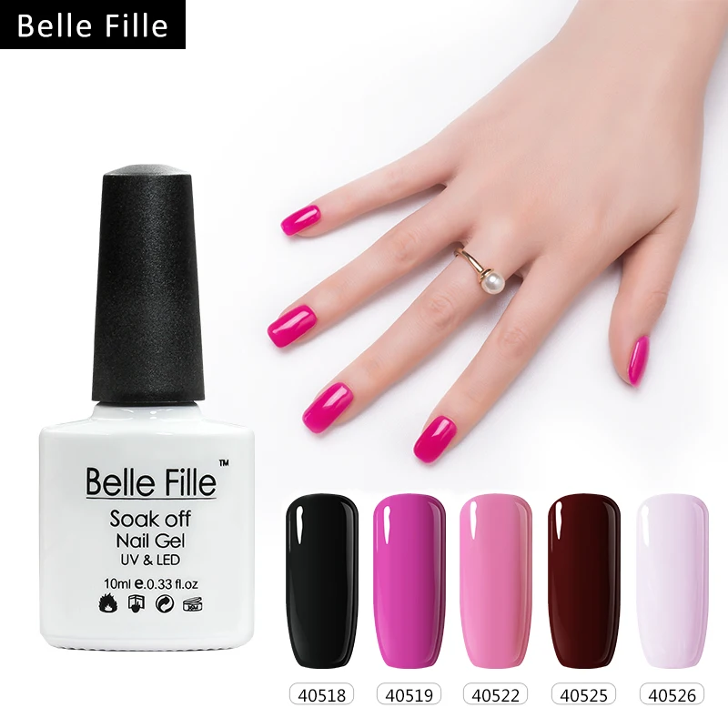 Belle Fille 10 мл УФ гель для ногтей лак новые яркие цвета Модный дизайн чистый Цвет