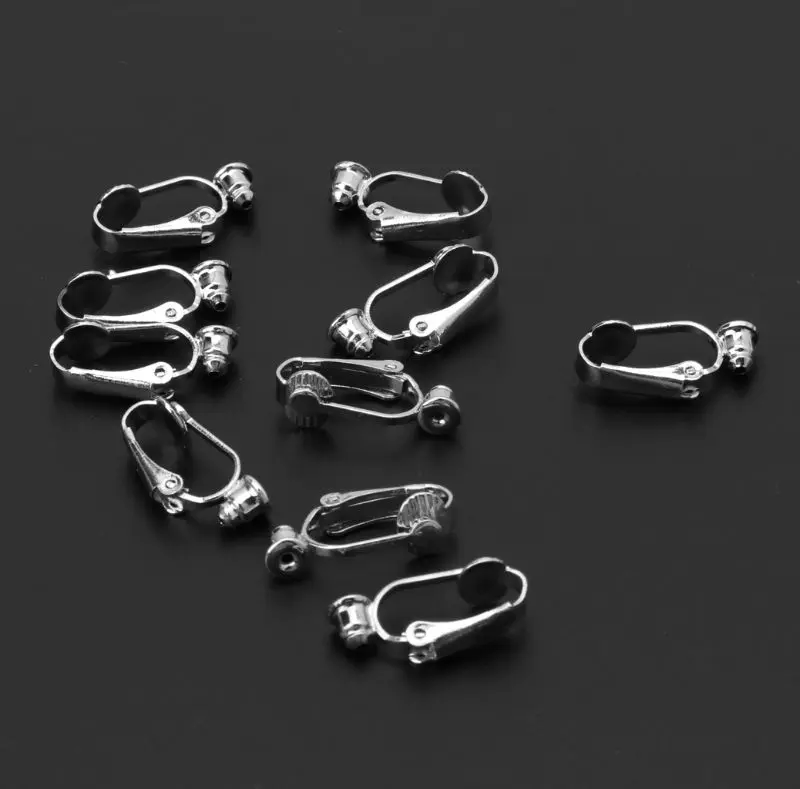 10 шт. золотистые/Серебристые клипсы для сережек без никеля латунные ювелирные