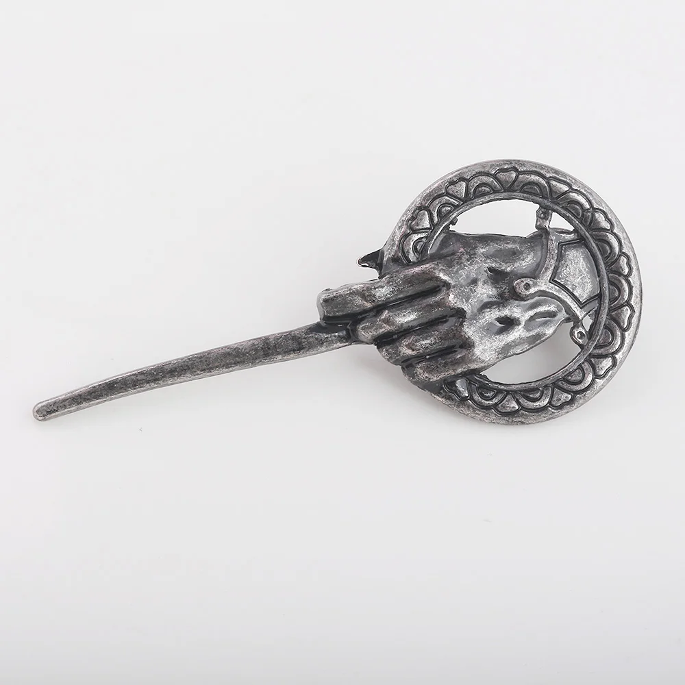 Brooch RJ Лидер продаж фильм Игра престолов брелок Волчья Голова значок Брелки кулон для женщин и мужчин поклонников подарок брелок - Цвет: Brooch