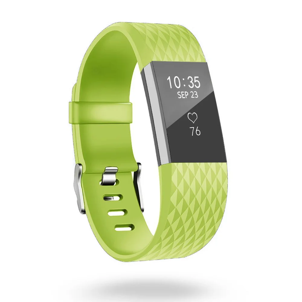 Green Coolaxy 3D ремни для браслета Fitbit Charge 2 Силиконовые Замена Петли часы Браслет для Fitbit Charge2 ремешок - Цвет: Green
