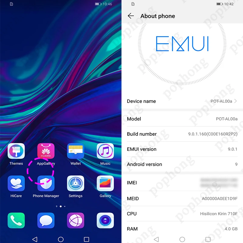 Оригинальный мобильный телефон Huawei Enjoy 9S 6 21 дюймов P smart + Восьмиядерный Android 9 0