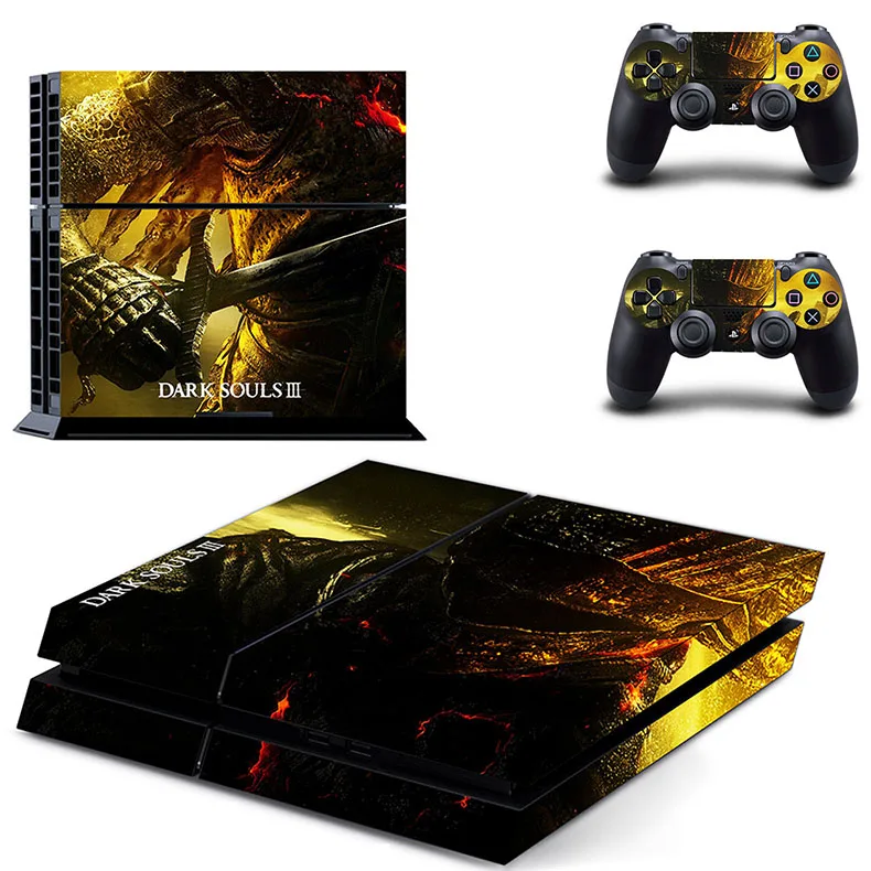 Наклейка для PS4 из кожи Dark Souls s Vinilo PS 4, игровая станция 4 Pegatina для sony playstation 4, консоль и два контроллера