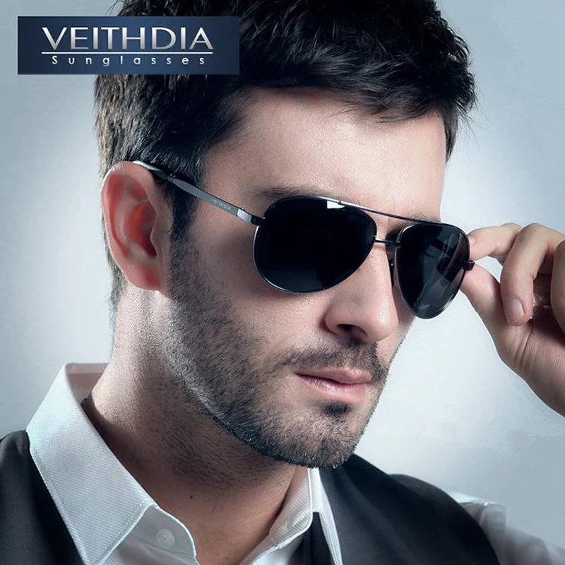 VEITHDIA Brand Men's Pilot Polarized Sunglasses men Sun Glasses Alloy Frame Driving oculos de sol masculino shades 1306 | Аксессуары
