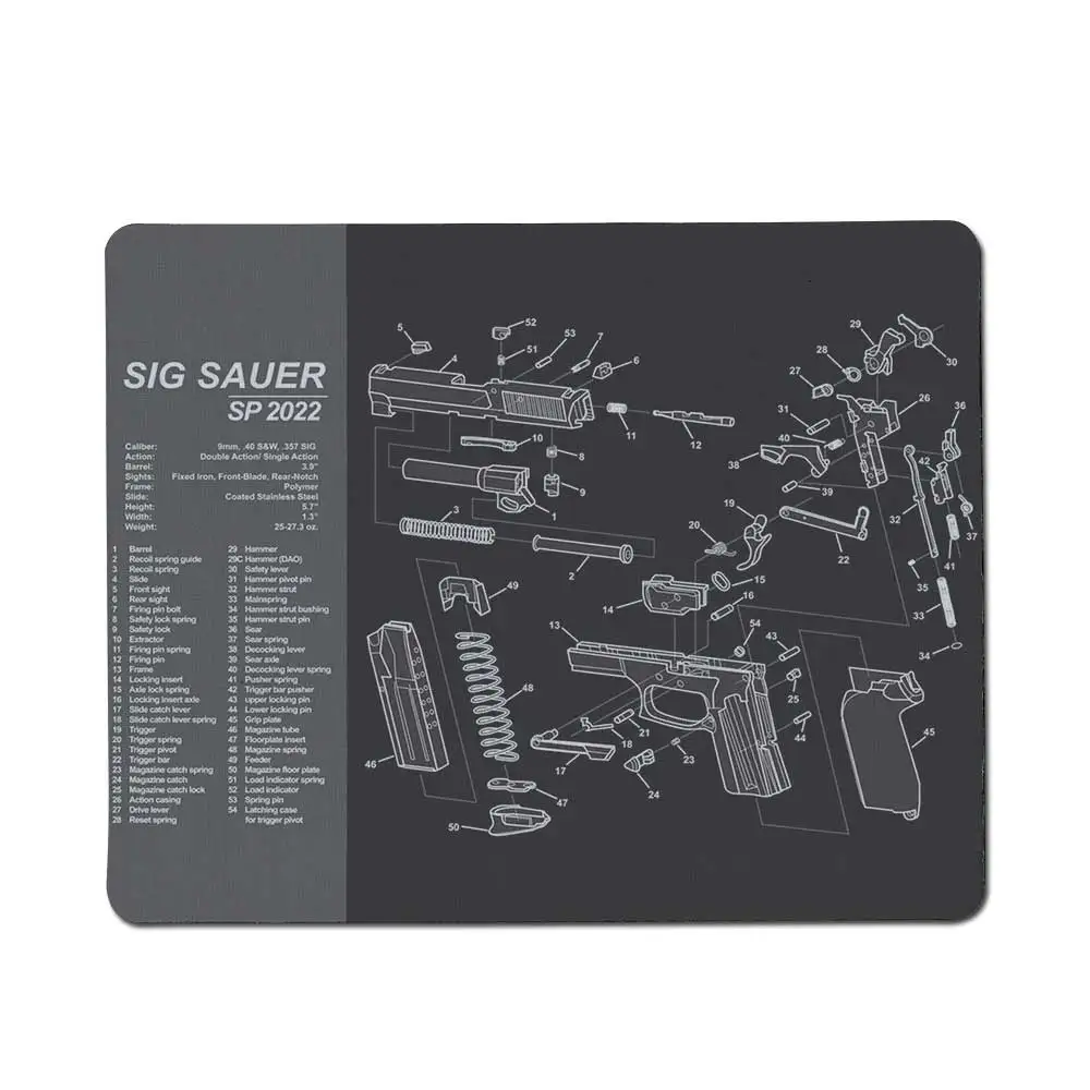 Коврик для мыши MaiYaCa с блокировкой края SIG SAUER SP2022,, крутые коврики для мыши, не оверлок, 18x22 см, оверлок, 20x25 см