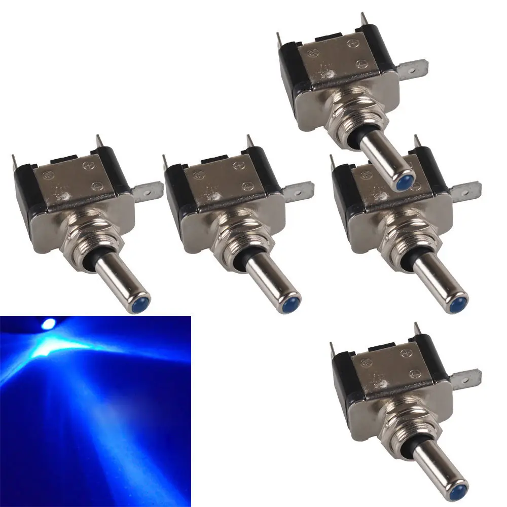 

EE support 5 Pcs Colors LED Light Switch 12V 20A Rocker Toggle Switch SPST ON/OFF Car Styling