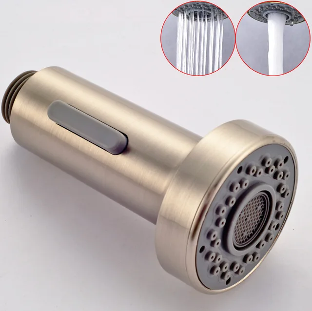 Style C Nickel POIQIHY хром/никель/черный/золотой кухонный кран опрыскиватель двойной выход воды опрыскиватель кухонный кран Замена носика светодиодный разбрызгиватель - Цвет: Style C Nickel