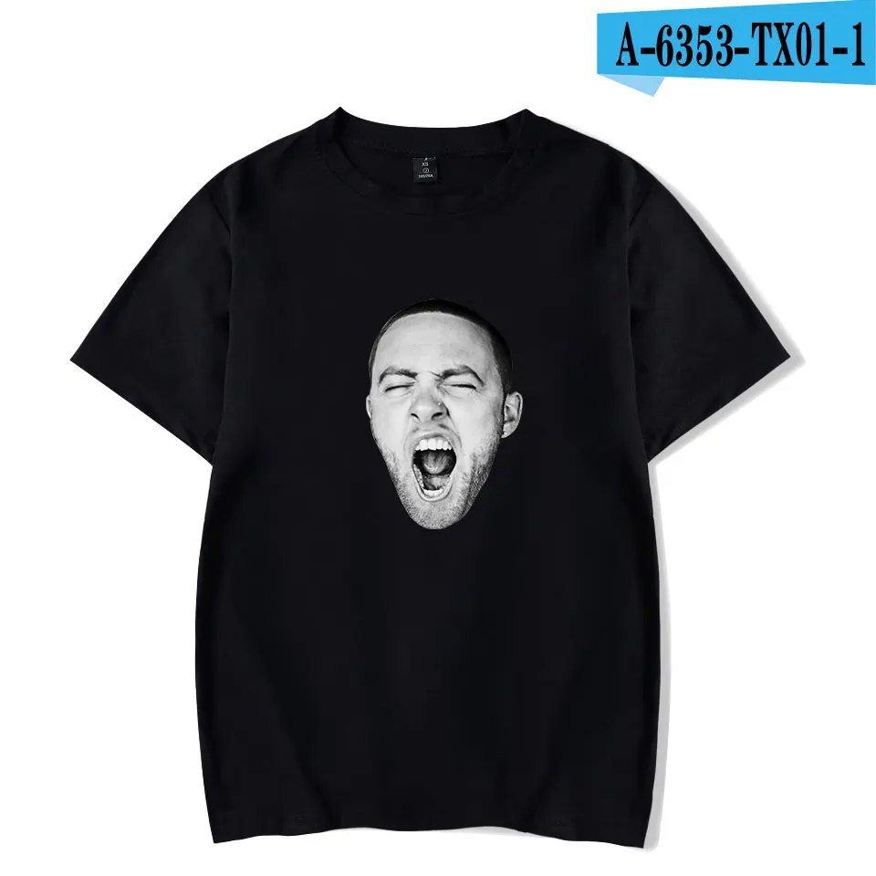 Black Забавная модная футболка с принтом «MAC MILLER», мужские и женские спортивные футболки в стиле хип-хоп, повседневные топы, футболка с круглым вырезом и коротким рукавом - Цвет: Black