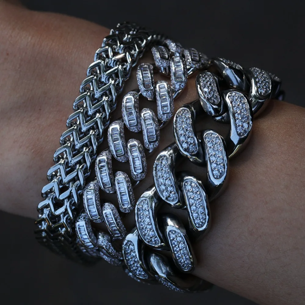 20 мм большой широкий нержавеющая сталь хип хоп AAA кубический цирконий Bling Iced Out круглый кубинская цепь Чокеры ожерелья для мужчин рэппер ювелирные изделия