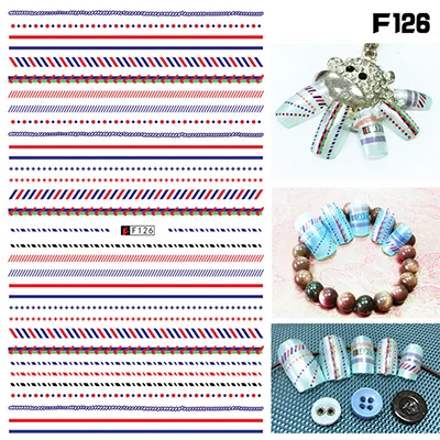 F126 Самоклеющиеся наклейки для ногтей, серия F, 12*7,5 см, наклейки для ногтей с цветами, наклейки для дизайна ногтей, украшения для маникюра - Цвет: F126