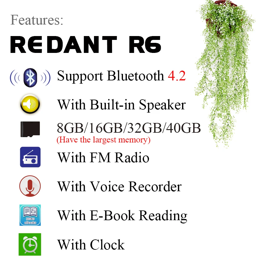 MP4 плеер Bluetooth 4,2 с динамик для наушников электронная книга fm-радио видео MP4 Музыка HiFi плеер тонкий MP 4 Walkman 8 ГБ 16 ГБ 32 ГБ 40 ГБ