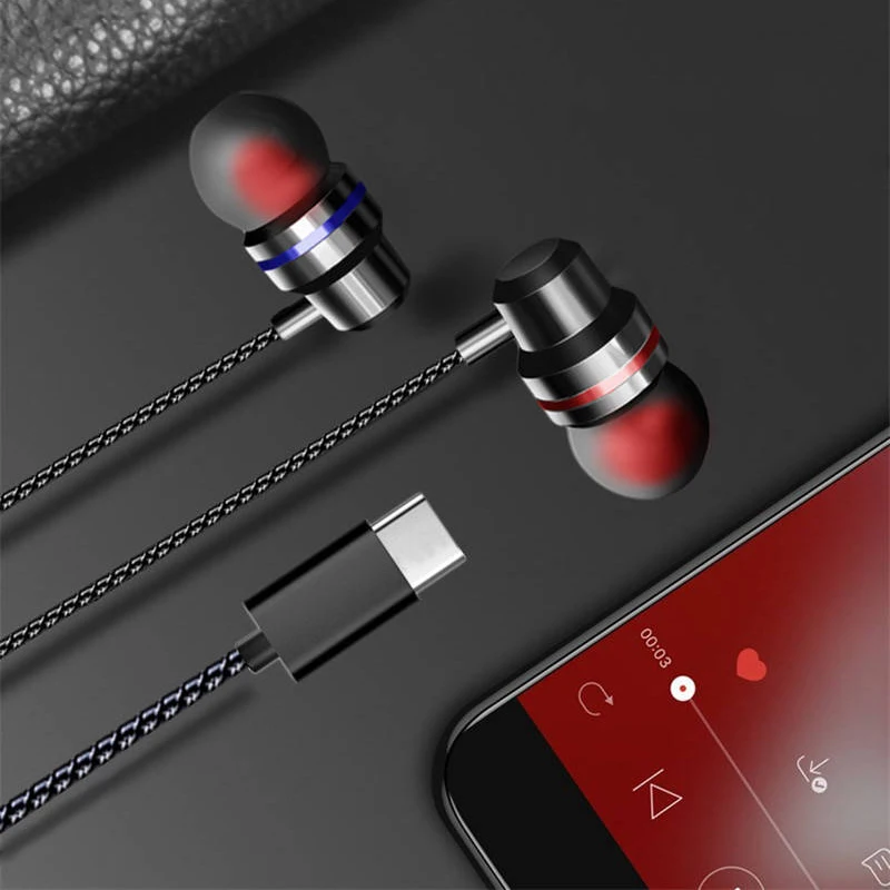 USB TYPE C наушники вкладыши с микрофоном для Xiaomi Mi8 huawei p20 Pro mate 10 проводной Стерео