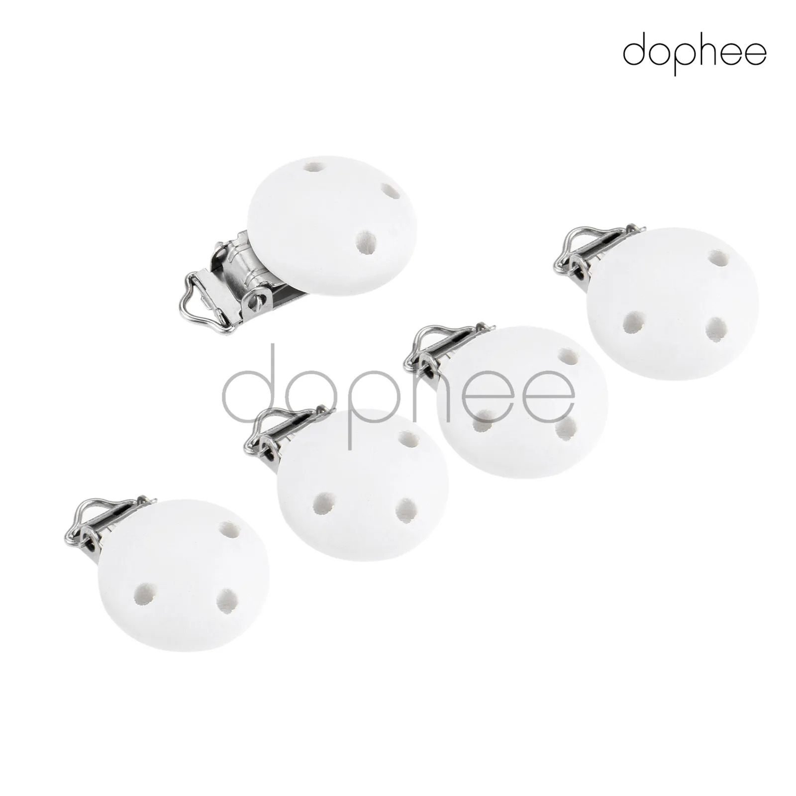 Dopee 5 шт многоцветные натуральные деревянные детские соски зажимы для пустышки для младенцев застежки держатели аксессуары - Цвет: white