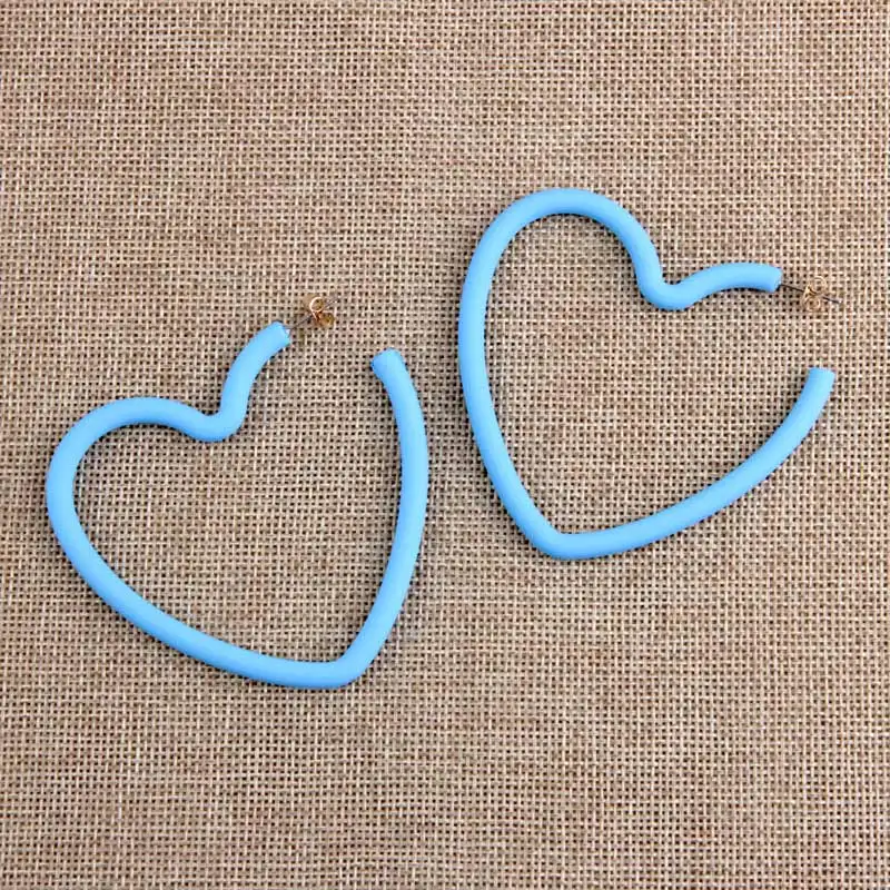 blue Beadsland уксусная акриловая серьги круглые большие сердце карамельный цвет модные Гипербола для женщин девушек вечерние праздничные горячая Распродажа подарок 40271 - Окраска металла: blue