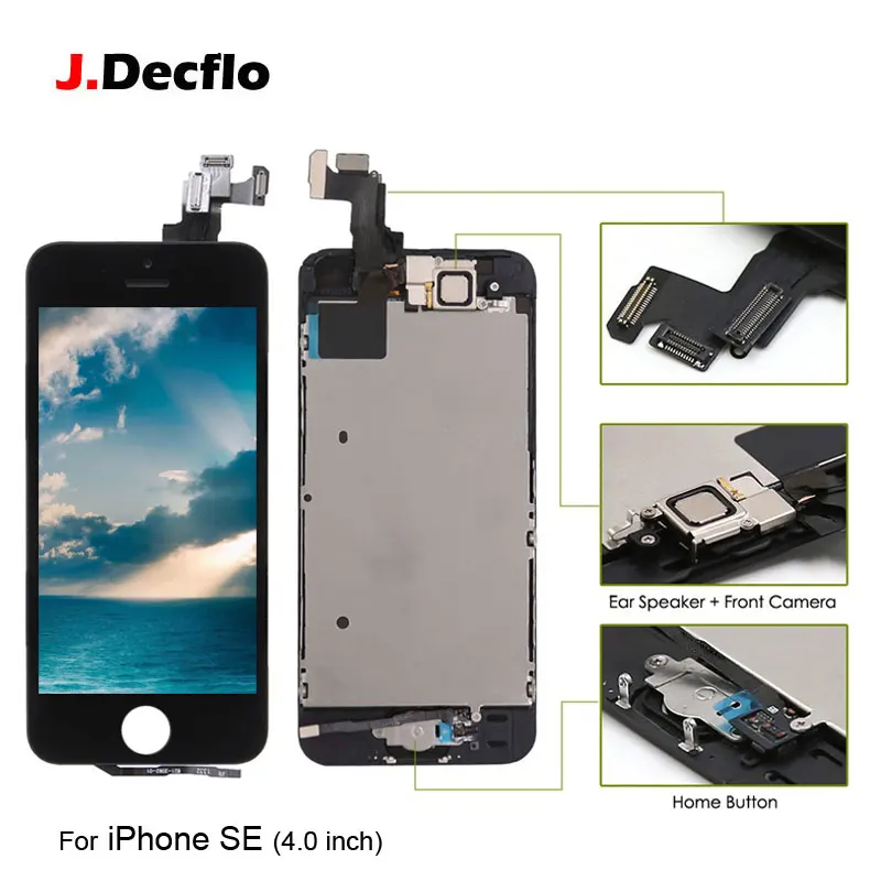 Для iPhone SE ЖК дисплей с сенсорным экраном дигитайзер полная сборка Замена + кнопка