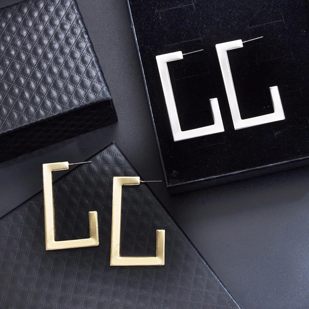 RscvonM преувеличенные большие геометрические неровные серьги золотого цвета