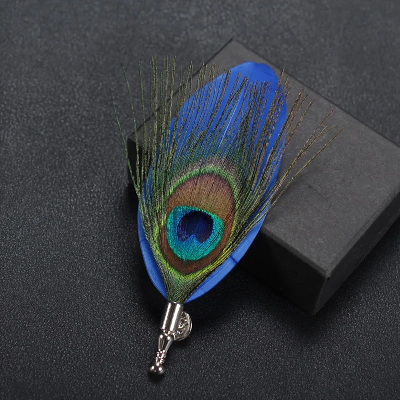 Бренд Mdiger перьевые броши для мужского костюма длинные нагрудные заколки