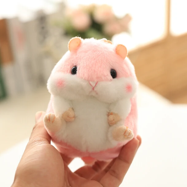 Aeruiy soft plush cartoon animal Pink/Blue small Hamster toy doll key chain stuffed mouse creative lover &amp birthday gift | Игрушки и