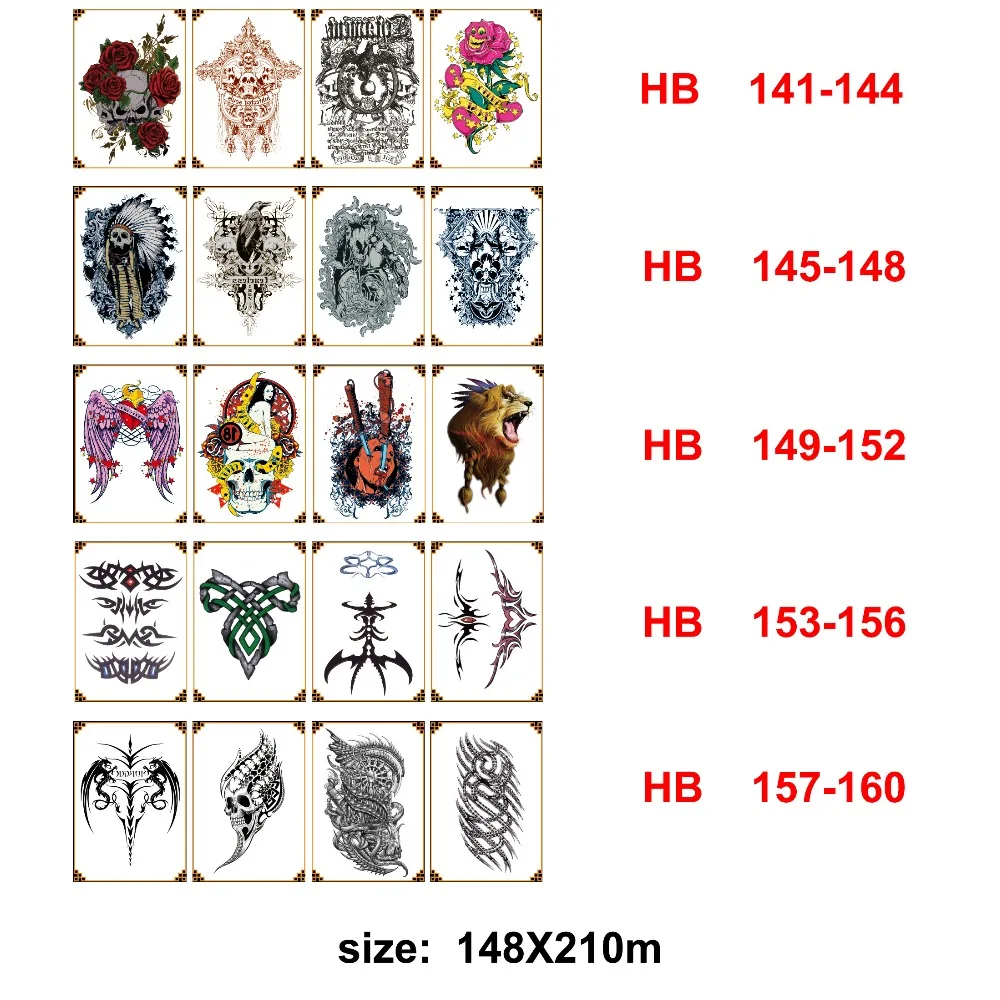 

1 Full Set Hot Waterproof Tattoo Stickers Flower Arm Pterosaur Totem Cool Boy and Girl Love Body Art Painting Makeup Tattoo