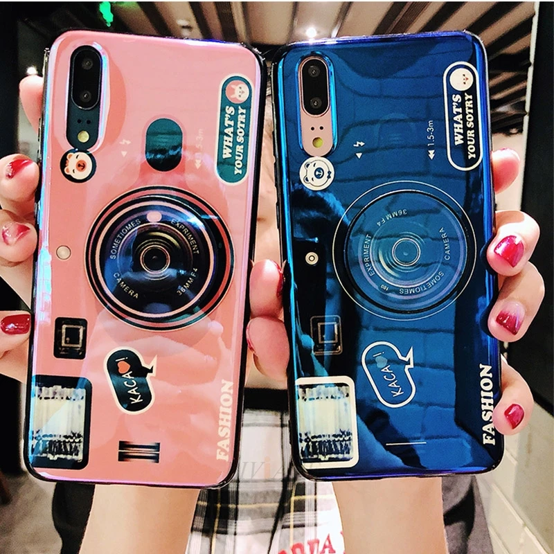 cute couple camera phone holder case for huawei P smart + p9 p10 plus p20 lite pro stand tpu silicone cover cases coque p20lite |