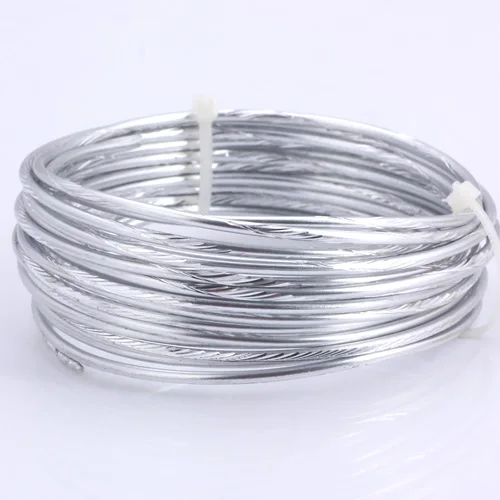 Silver 5M 004 Olingart 5 м/лот 2,0 мм алюминиевая проволока узор золото/серебро Мягкий Ремесло Универсальный гнущийся металл Сделай Сам ювелирное ремесло изготовление - Цвет: Silver 5M 004