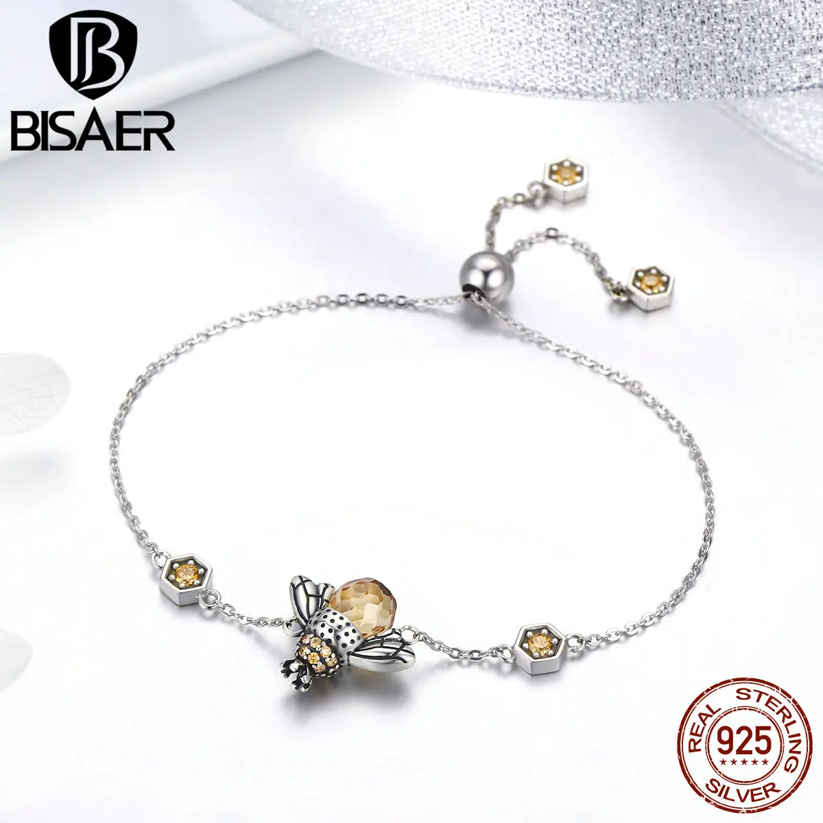Женский браслет из серебра 2019 пробы с пчелами|bracelets for|chain braceletbracelets for women |