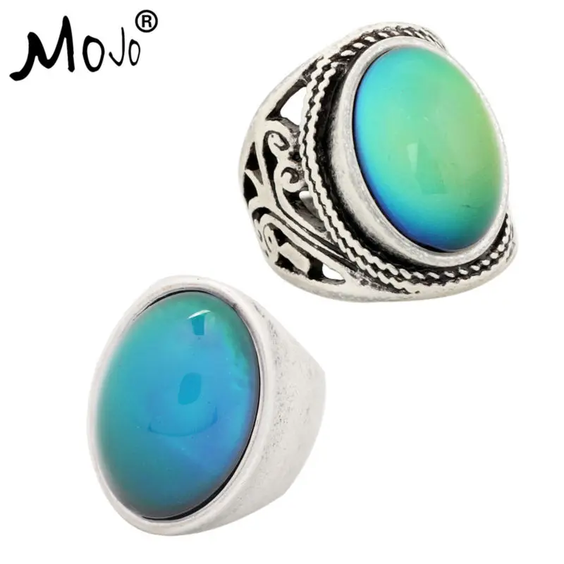 

2PCS Vintage Ring Set of Rings on Fingers Mood Ring That Changes Color Wedding Rings of Strength for Women Men Jewelry RS019-024