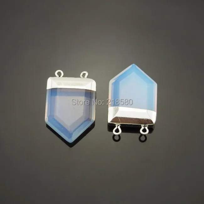 

PS0583 Ограненный опал кварцевая точечная подвеска с золотым или серебристым покрытием колпачок с двойным козырьком Пентагон кварцевый Шарм