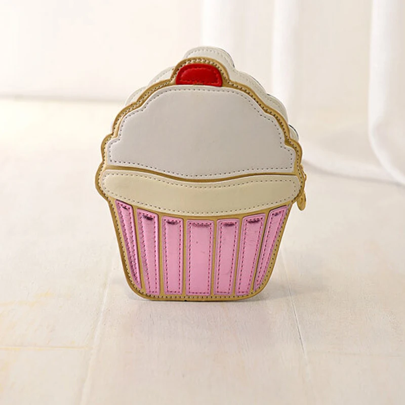 Новинка 2017 года милый мультфильм Для женщин мороженое кекс мини Сумки PU кожа