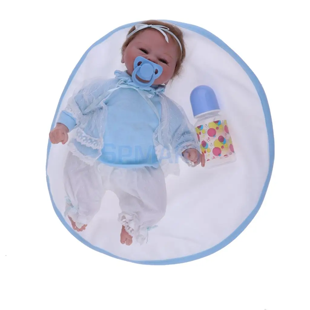 Реальная жизнь 22 дюймов Reborn Awake Baby Doll новорожденный размер поддельный малыш кукла-рука укоренился мохер; акрил карие глаза