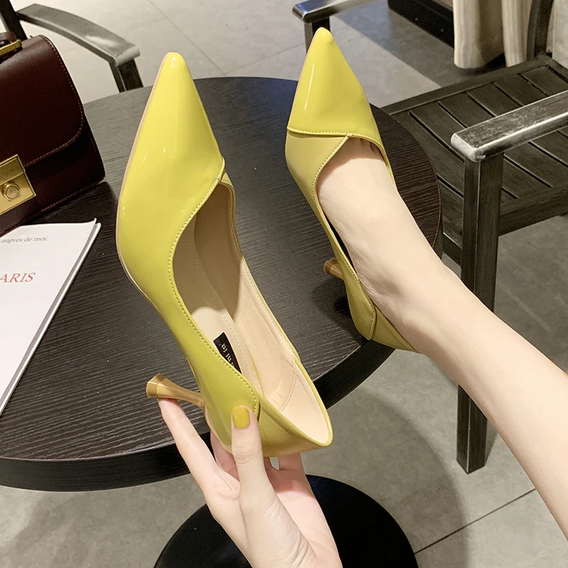 Новинка 2019 года женские офисные туфли в сдержанном стиле модные туфли-лодочки с