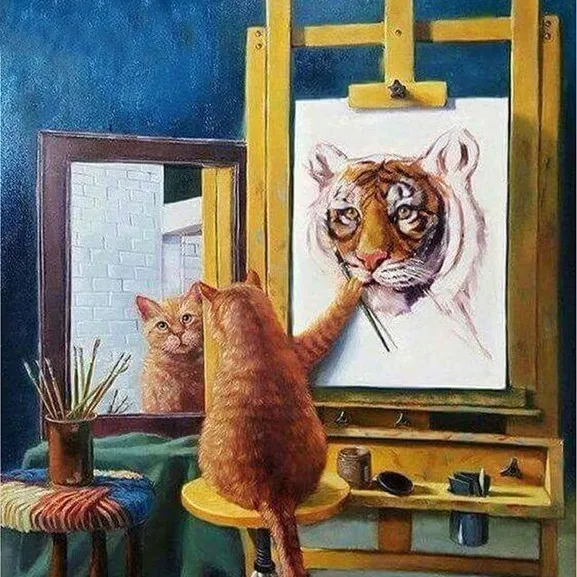 V7267 EverShine DIY 5D Diamond Painting Full Square Rhinestones Diamond Embroidery Cat Picture Of Rhinestones Diamond Mosaic Animals - Color: V7267