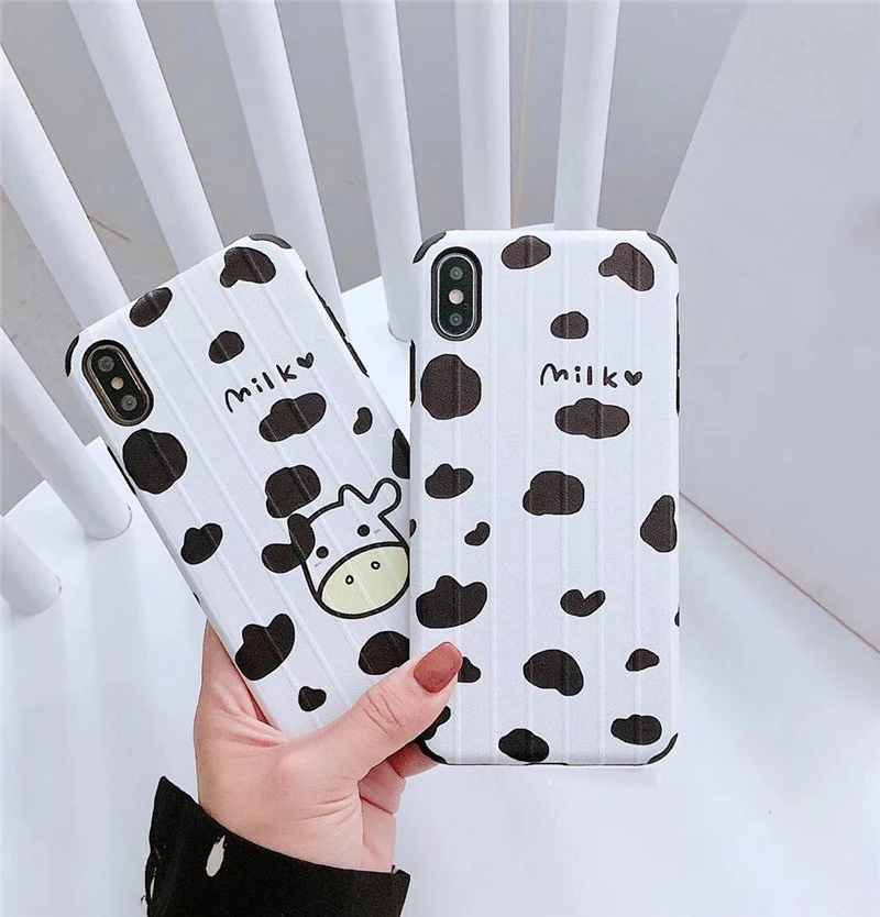 GlamPhoneCase милый мультяшный чехол из коровьей кожи для iPhone X XS Max XR мягкий силиконовый