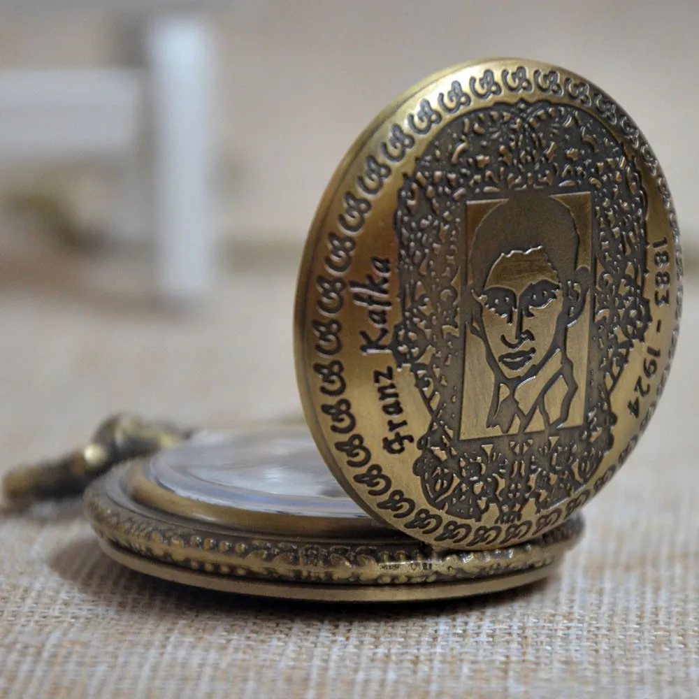 Винтаж Ретро Бронзовый Франц Кафка писатель кварцевые карманные часы Analog подвеска Цепочки и ожерелья мужские женские часы подарок Montre де Пош Reloj