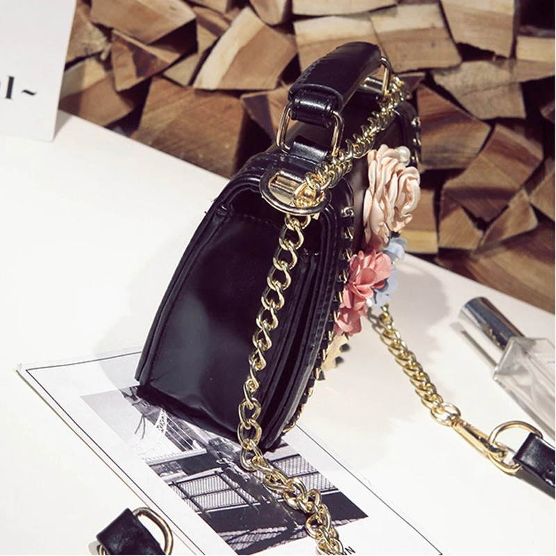 Модная дамская сумочка-конверт с цветами и жемчугом Роскошные Дизайнерские