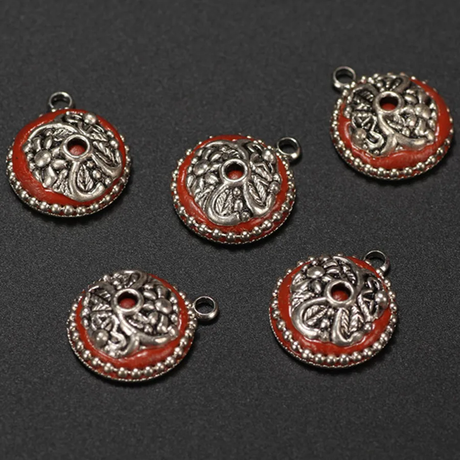 6 шт./лот 16 мм глиняные небольшие плоские сплющенные кабошоны подвесные бусины