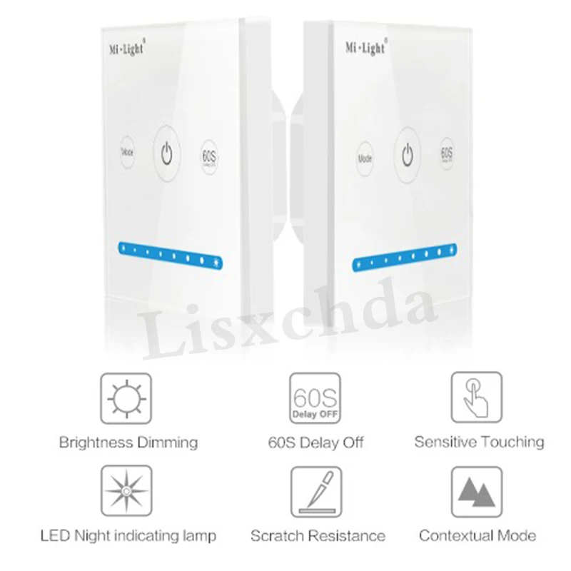 Mi легкое белое Стекло Touch Панель одного цвета светодиодный контроллер DC12V 24 В 2