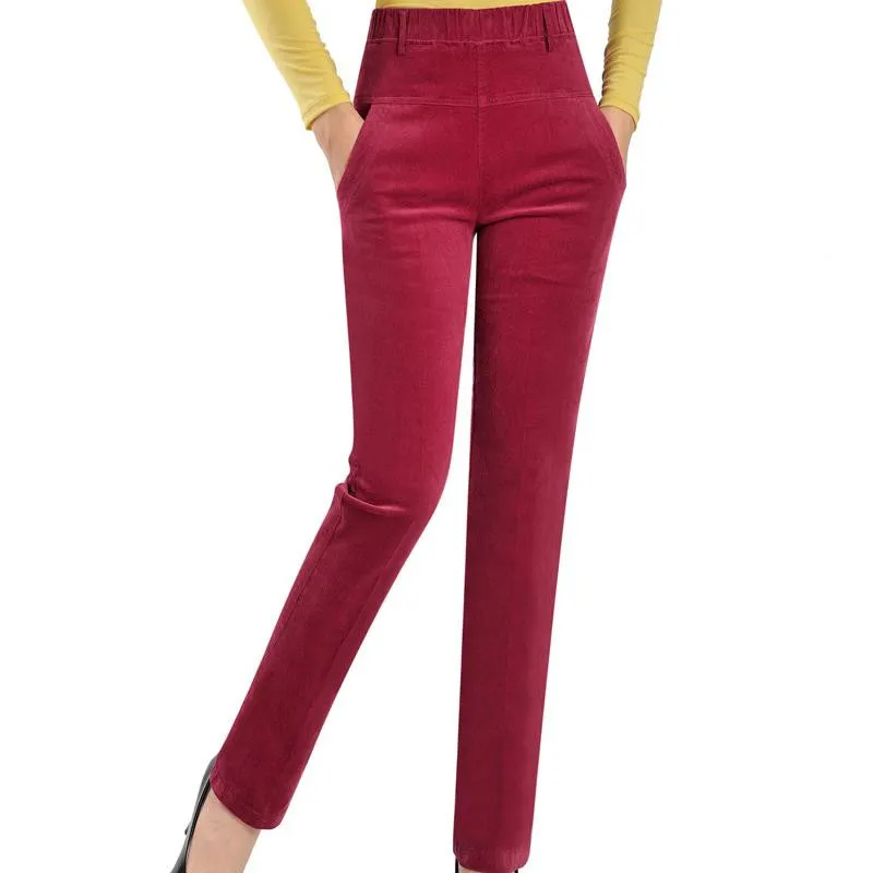 Женские вельветовые брюки с высокой талией размеры до 7xl|trousers women|high waist casual pantsvelvet