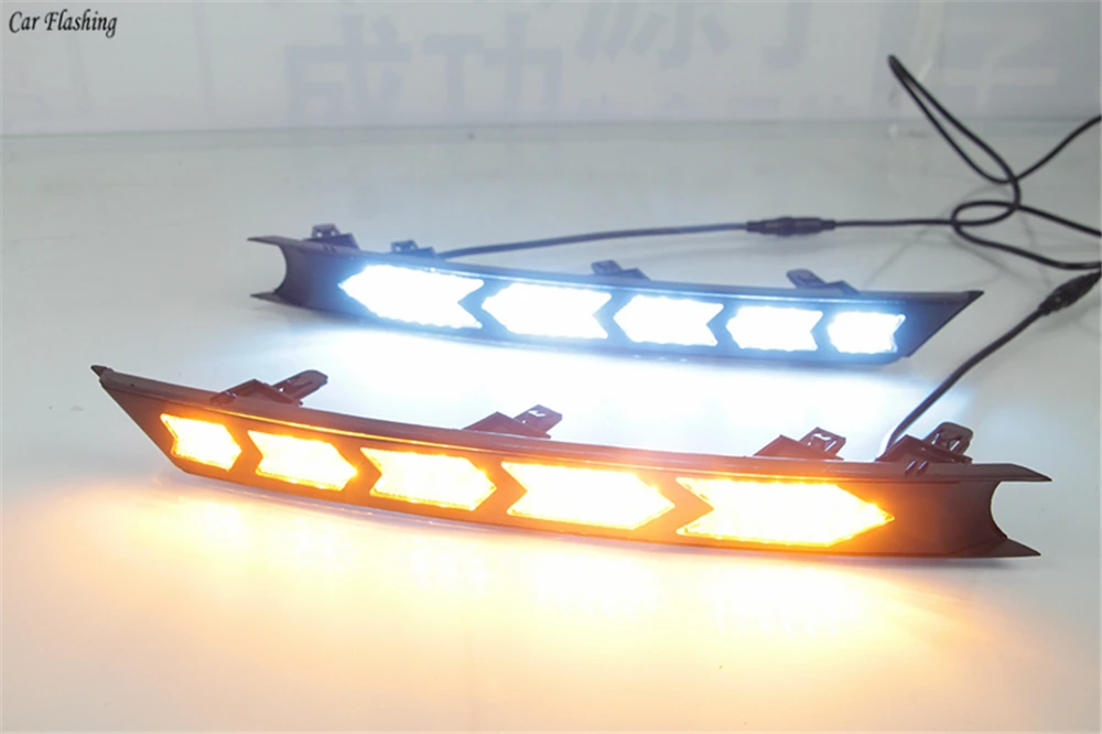 1 комплект 12V для Mazda CX5 CX 5 2017 2018 219 2020 светодиодный DRL Дневной светильник с желтым
