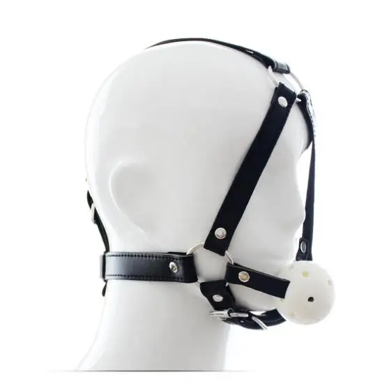 Кожа открытый рот кляп на всю голову маска портупея ролевая игра уход за кожей