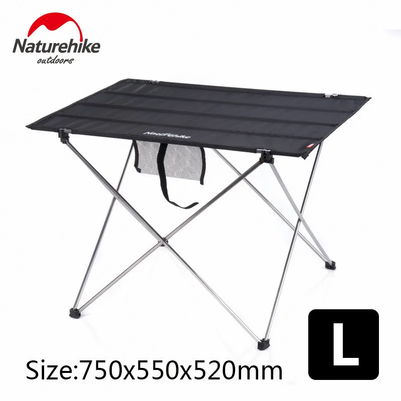 Black-Large Naturehike открытый складной стол наружная дорожная Складная стол Сверхлегкий раскладной стол для пикника Открытый Отдых Рыбалка Пикник - Цвет: Black-Large
