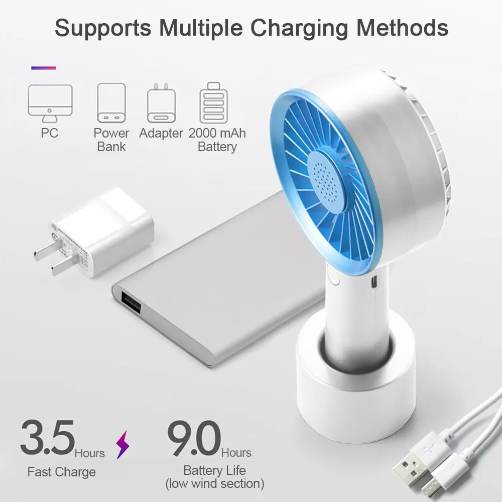 Портативный мини вентилятор портативный арома удобный USB перезаряжаемый