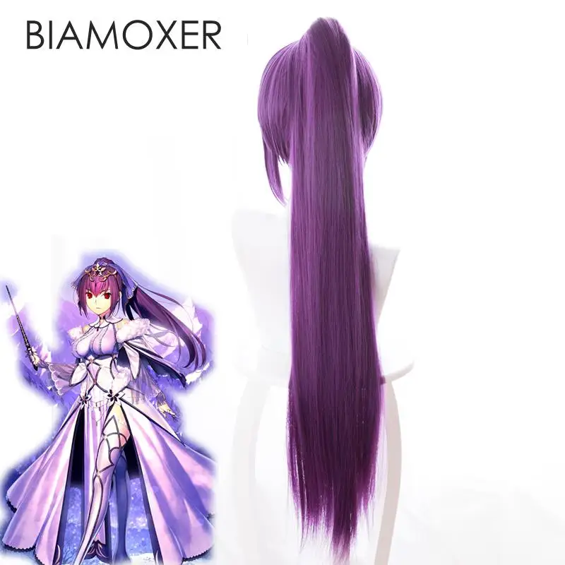 Парик Biamoxer для косплея аниме Fate Grand Order Scathach длинные прямые синтетические волосы с