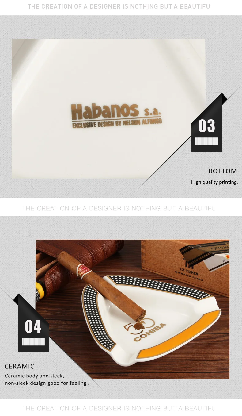 COHIBA пепельница для сигар Роскошные Большие пепельницы 3 сигары держатель для отдыха керамический пепельница для сигарет аксессуары для курения Cenicero для сигар