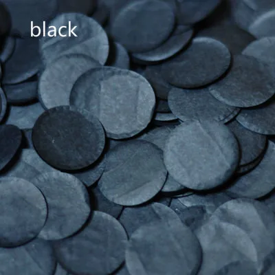 black 10 г в пакете 1 дюйм яркие цвета Круглые Конфетти из папиросной бумаги разбрызгивает шары для свадьбы и дня рождения вечерние украшения стола - Цвет: black