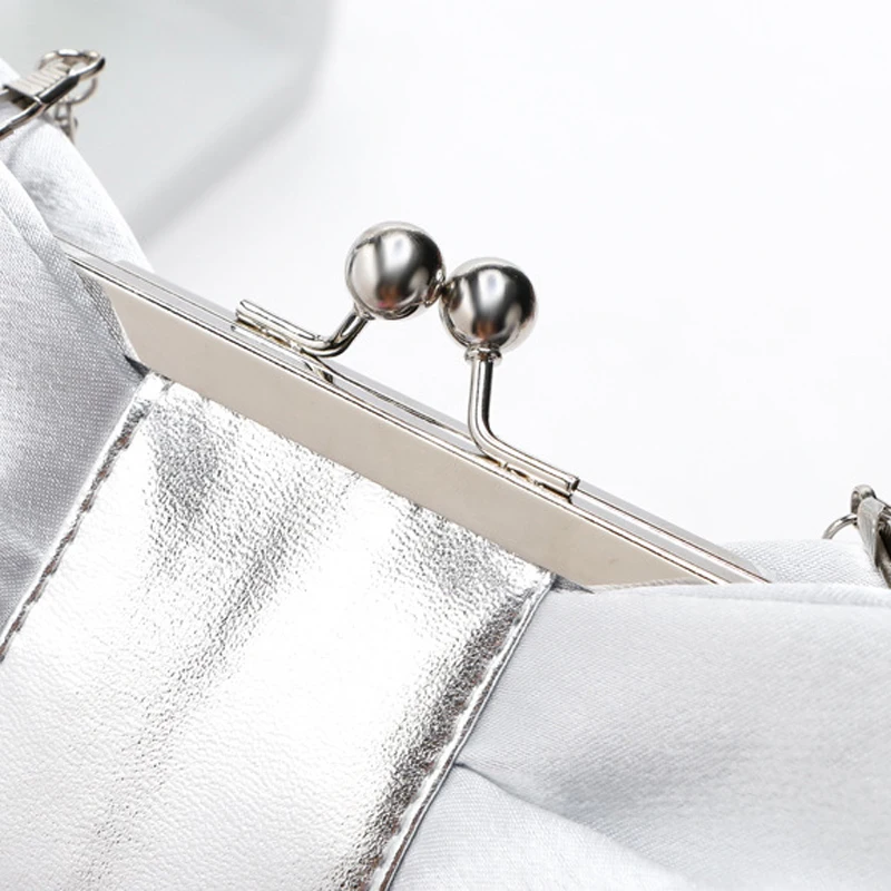 2018 Чёрные шелковые свадебные сумки из PU искусственной кожи Серебряные