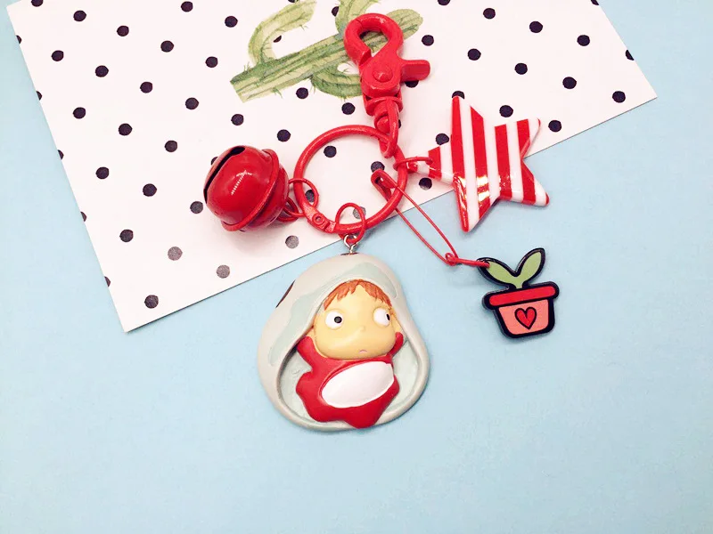 Новый брелок для ключей Ponyo on the Cliff Character Model подходит женских сумок аксессуаров