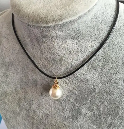 N216 готические ожерелья в виде кожаной веревки искусственный жемчуг женские