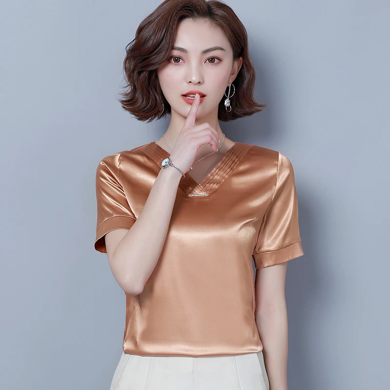 

womens tops and blouses short sleeve women shirts v neck office ladies tops chiffon blouse plus size blouse women tops 4749 50